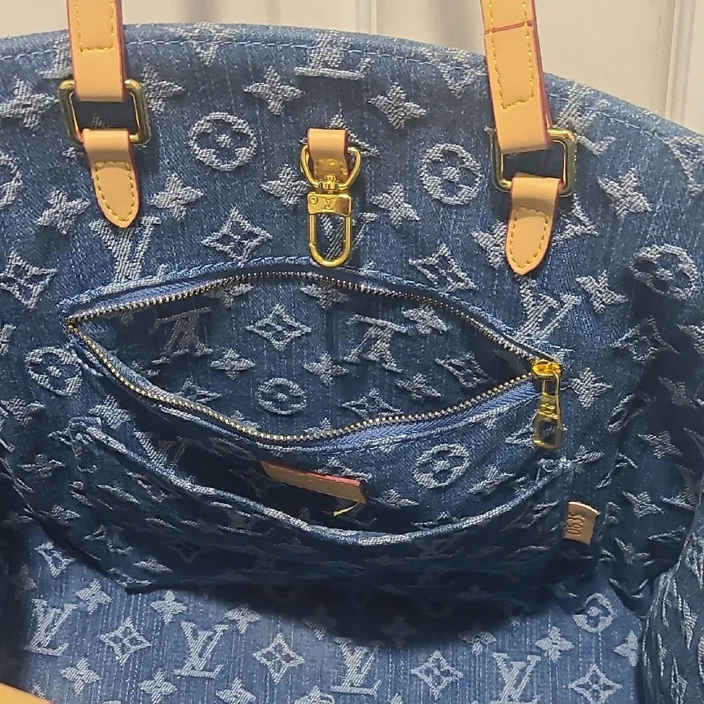 Blue Monogram Tote Bag - Picture 3 of 6